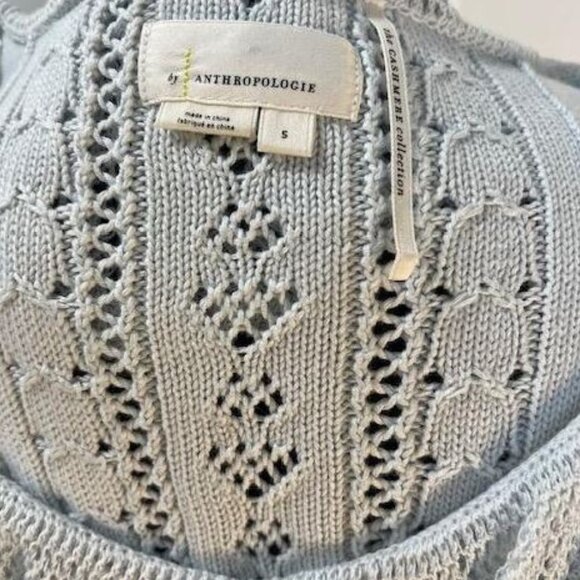 By Anthropologie Short-Sleeve Pointelle Sweater in Mint – Size Small - Picture 8 of 8